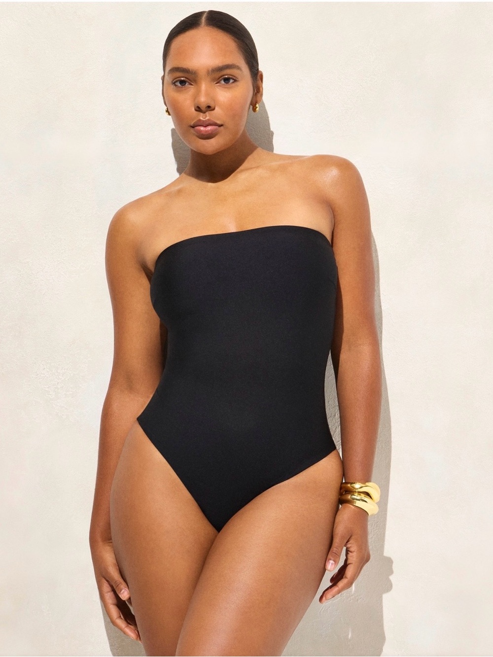 NWT J.Crew Gemma Bandeau One-Piece Swimsuit in Classic Sculpt Black Sz 6